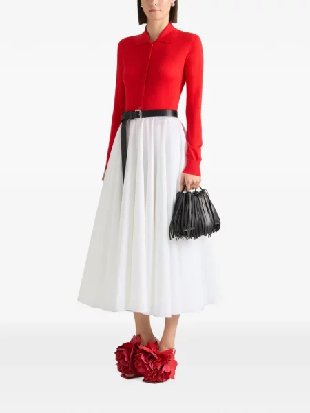 Lung fustă Givenchy din poplin alb