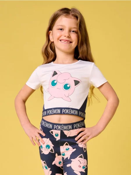 Sinsay Krátká halenka Pokémon krémová