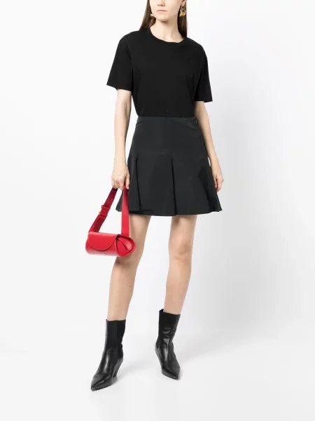 Krótka koszulka Jil Sander z okrągłym dekoltem czarna