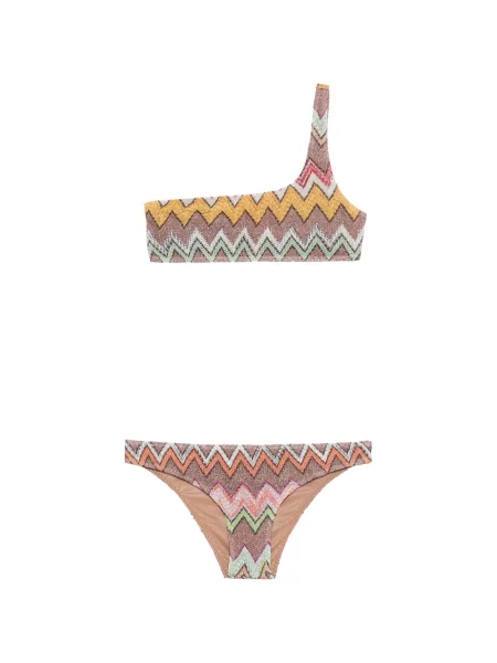 Bikini Missoni cu un umăr gol maro