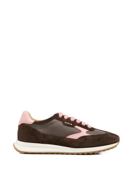 Sneakerși Furla din piele de căprioară maro