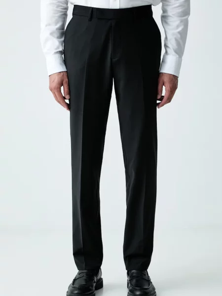 Karl Lagerfeld pantaloni de costum pentru bărbați cu lână negru