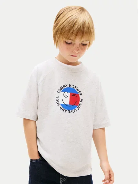 Dětské tričko Tommy Hilfiger šedé