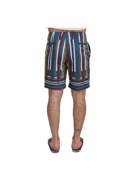 Szorty Dolce And Gabbana w paski z paskiem zielone