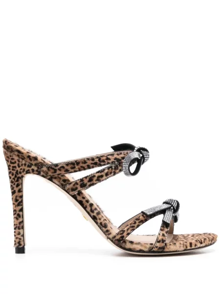 Papuci tip mules Stuart Weitzman cu imagine cu model leopard maro