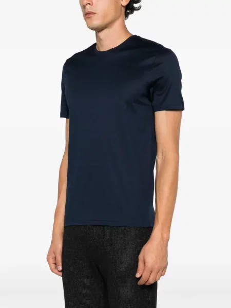 Tricou John Varvatos cu decolteu rotund albastru