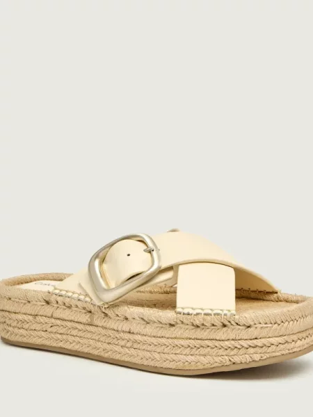 Espadrilles Calvin Klein Flatf Espadrill Cross Lth Hdw Ekru bézs