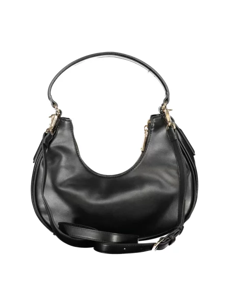Lniana torebka Valentino Bags czarna