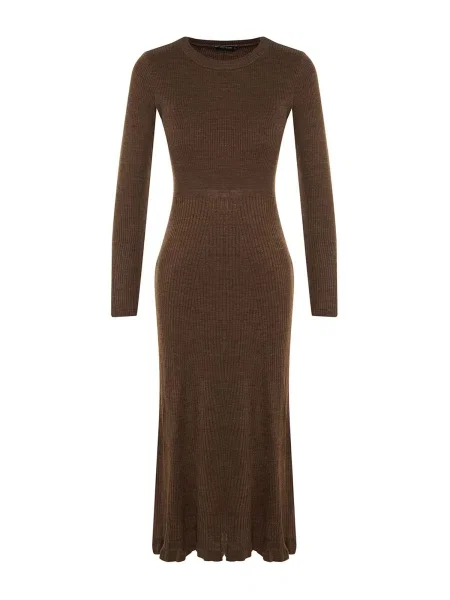 Trendyol Rochie tricotat închis maro