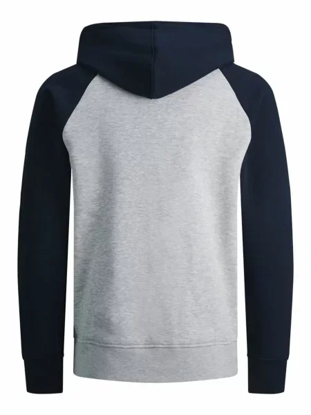 JACK & JONES Mikina JCOFly tmavomodrá / melírovaná / oranžová sivá
