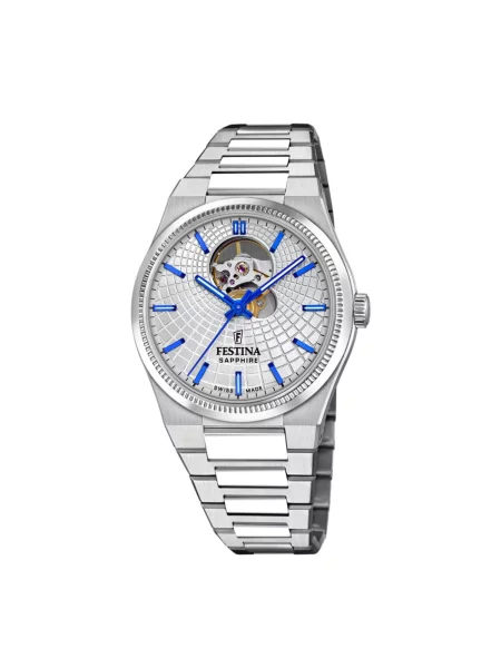 FESTINA Analogové hodinky Automatic watch Rivé Swiss Made stříbrná