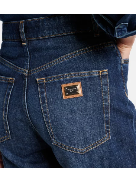 Szorty jeansowe Dolce&gabbana z wysoką talią niebieskie