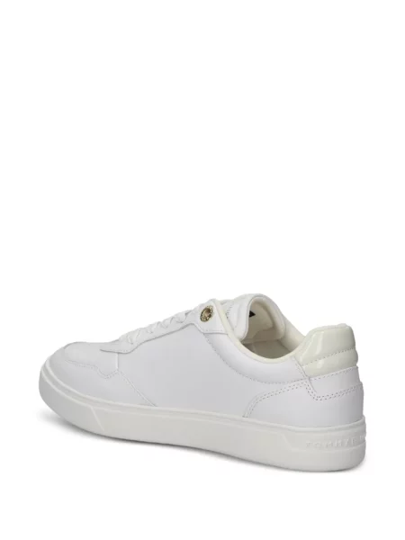 Δερμάτινα sneakers Tommy Hilfiger με κορδόνια λευκό