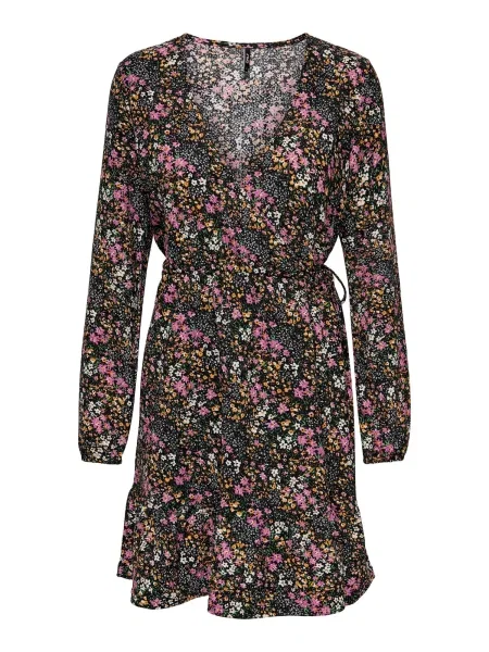 ONLY Rochie Ova negru roz / portocaliu alb