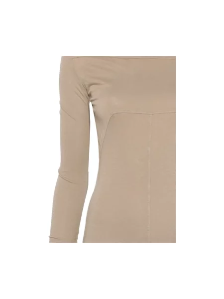 Sukienka Rick Owens z długim rękawem beżowa