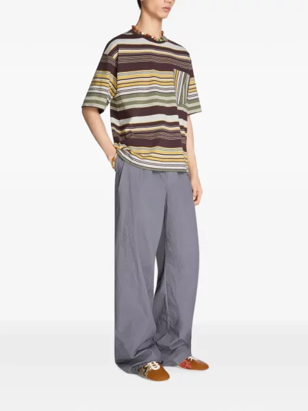 Tricou Dries Van Noten cu dungi maro