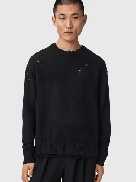 AllSaints pulover pentru bărbați cu lână WOLF negru