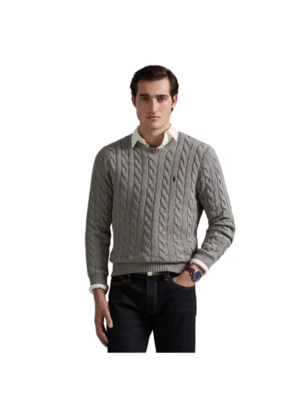 Sweter Ralph Lauren z logo szary