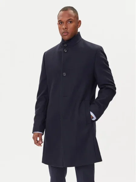 HUGO Palton de lână Bleumarin