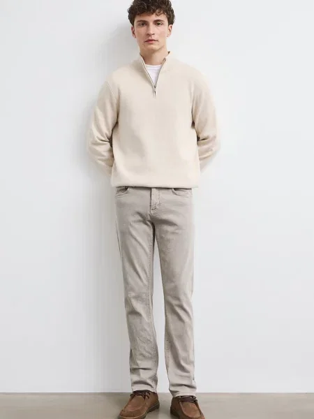 Medicine jeansy slim fit beżowe