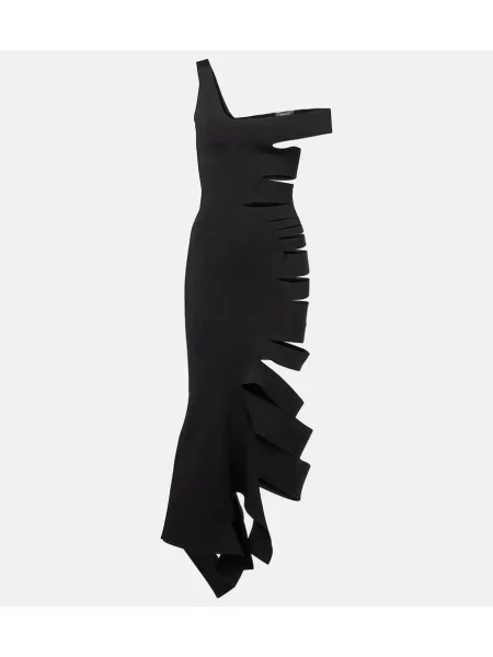 Rochie midi Mugler până la genunchi de costum negru