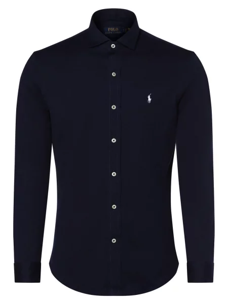 Polo Ralph Lauren koszula granatowy regular z kołnierzykiem klasycznym niebieska