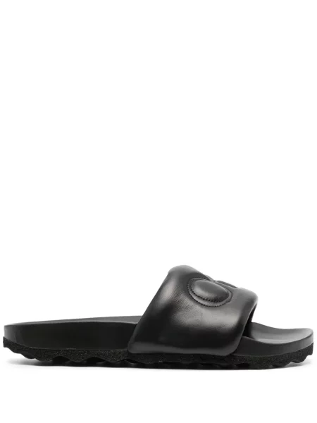 Papuci Off-white cu broderie alb