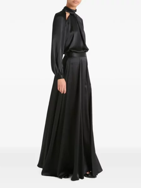 Fusta maxi Temperley London din satin negru