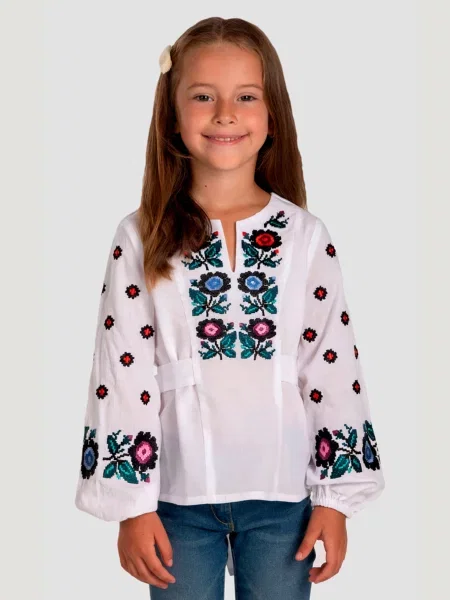 Детская рубашка Folk Moda белая