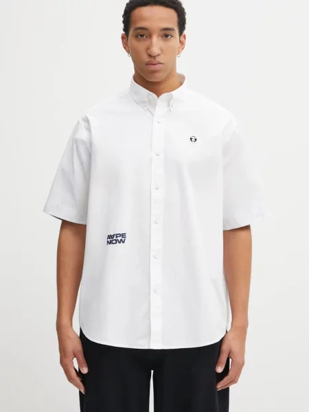 AAPE cămașă din Now cu guler button-down regular alb