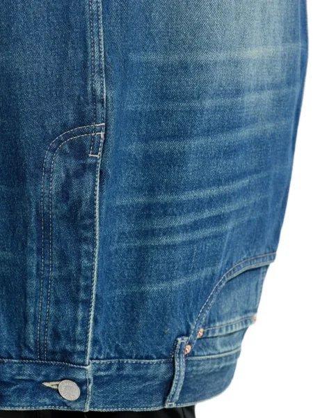 Fustă din denim Vetements până la genunchi albastru