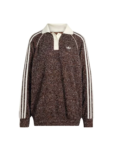ADIDAS ORIGINALS Υπερμέγεθες πουλόβερ σκούρο καφέ λευκό