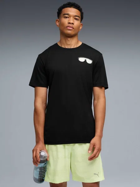 Графический футболка Puma для бега черная