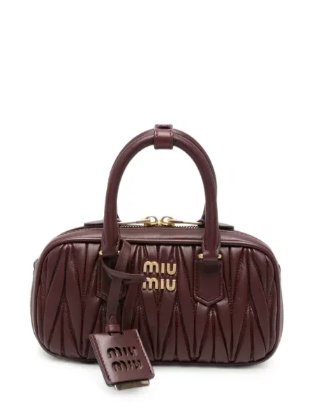 Geantă shopper Miu Miu din piele roșu
