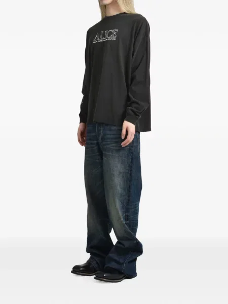 Lung tricou N.hoolywood cu imagine negru
