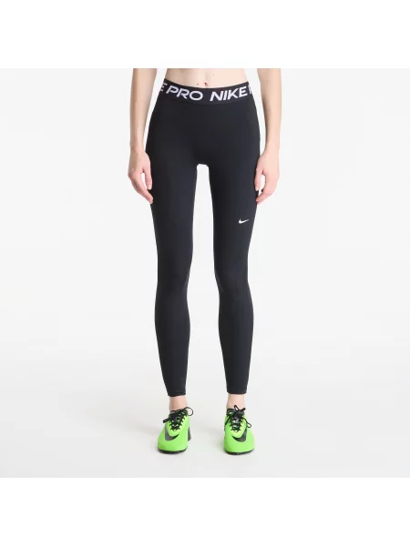 Colanți Nike Pro Mid-Rise Full-Length Leggings Black/ White S alb