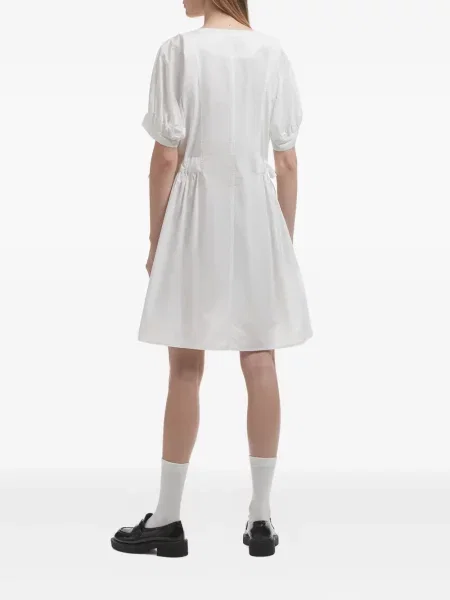 Rochie mini B+ab cu decolteu în V de costum alb