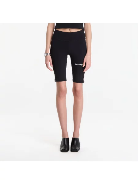 Pantaloni scurți Palm Angels Classic Logo Track Cyclist Black/ Off White M alb