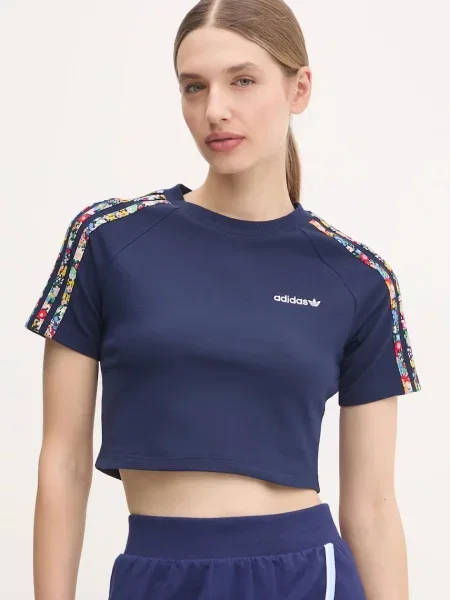 Adidas Originals tricou Liberty femei albastru marin alb