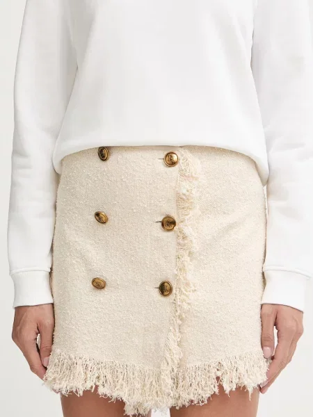 Elisabetta Franchi spódnica z bawełną beżowa