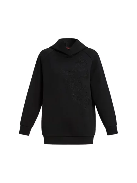 Haftowana bluza z kapturem Marina Rinaldi z kapturem czarna