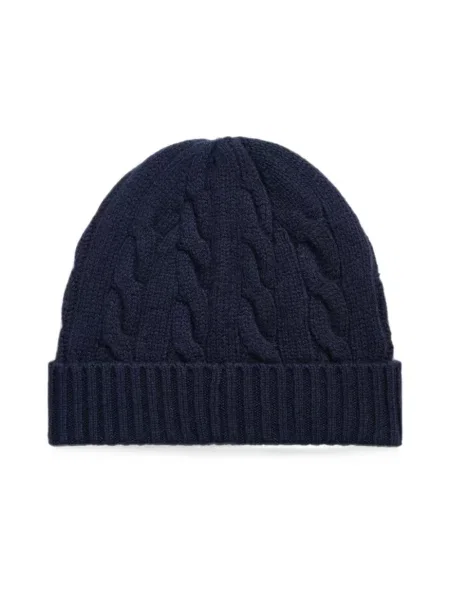 Czapka Polo Ralph Lauren z kaszmiru niebieska