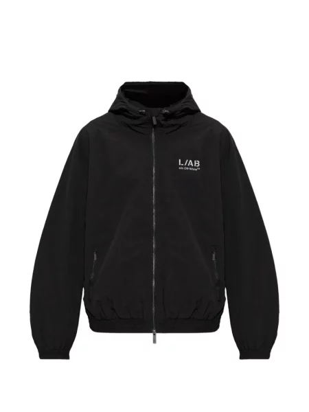 Μπουφάν L/ab C/o Off-white με κουκούλα με σχέδιο λευκό