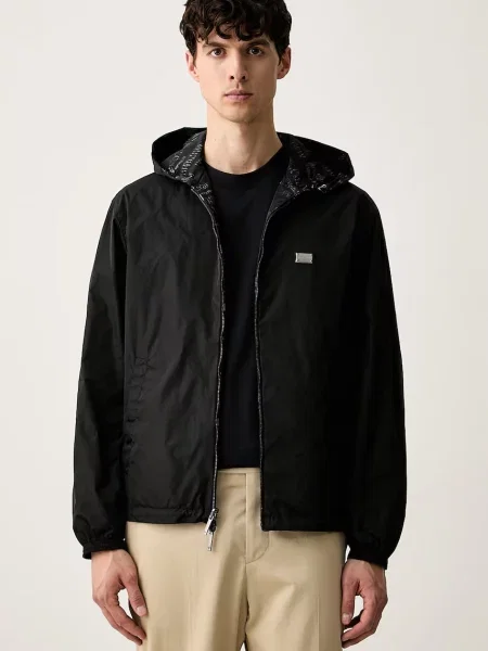 Emporio Armani jachetă reversibilă pentru bărbați negru