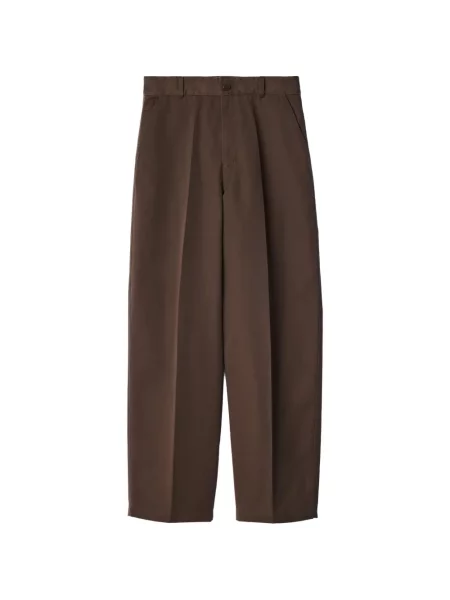Pantaloni Lemaire din țesătură twill maro