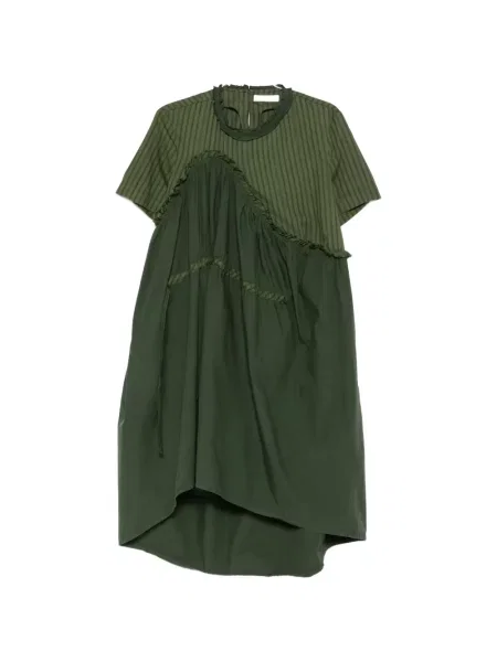 Rochie Henrik Vibskov cu dungi cu volane verde