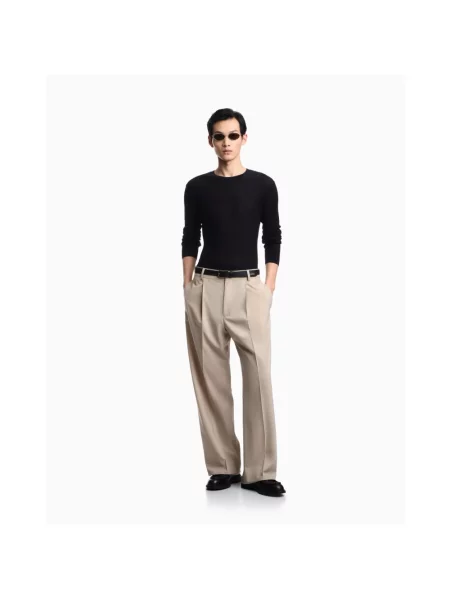 Sweter Emporio Armani z lyocellu w jodełkę czarny