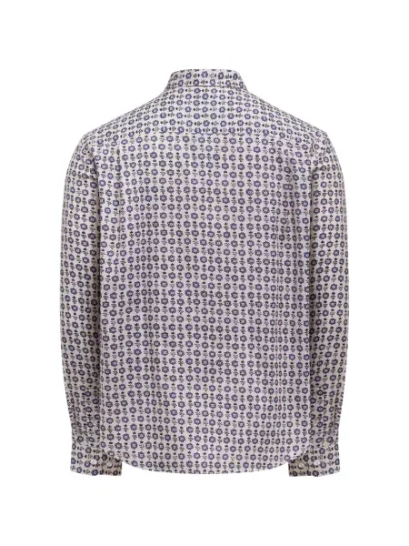 Lung cămașă Vowels cu model floral alb