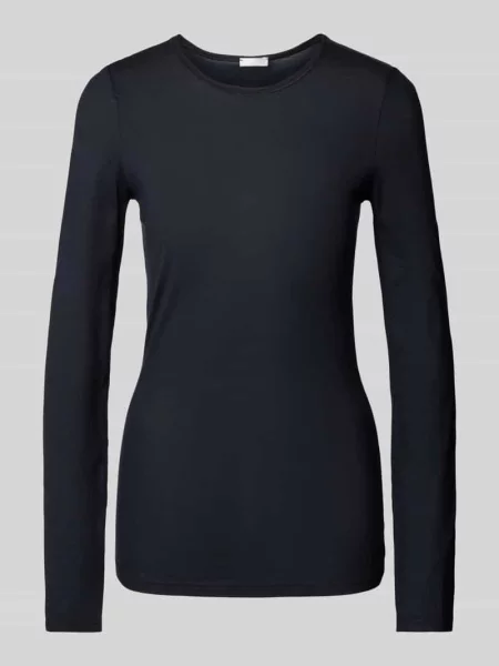 Bluzka z długim rękawem z dekoltem okrągłym Hanro czarna