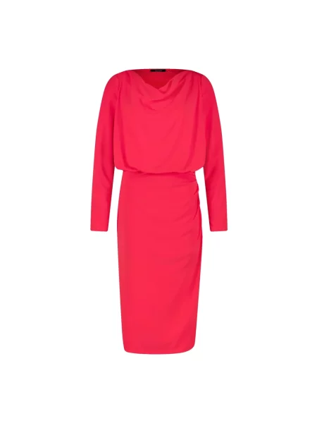 Kołnierz typu komin sukienka Taifun garniturowa czerwona